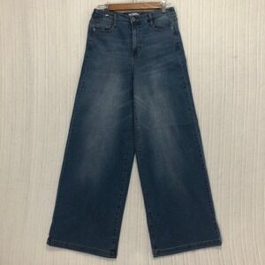 RE Generation Wide Leg Cropped‎ Jeans High Waist Denim Blue Culottes Size M
